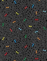 TT Outline Dog Bones Black