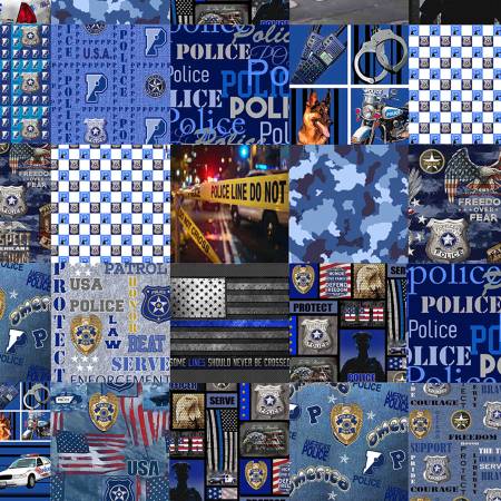 Police Dept Cheater Quilt Allover Cotton 60in