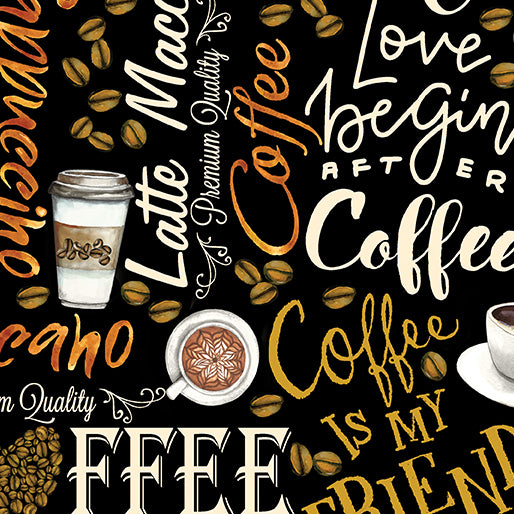 BE Fresh Brewed Words Black