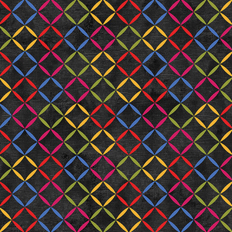 Inspired Blooms - Chalk Lattice - Black