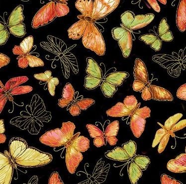 TT Metallic Butterflies Black