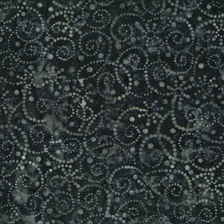 WL Dark Grey Pointilist Scroll Batik