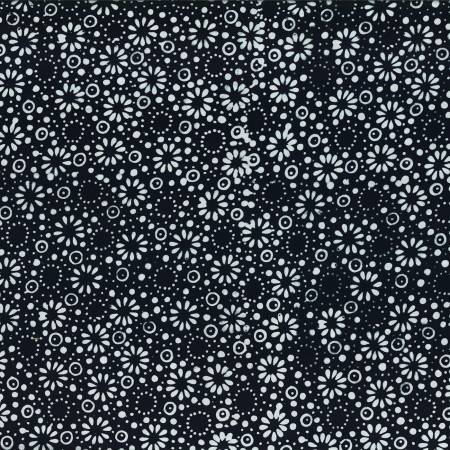 WL Black/White Dotted Daisies Batik