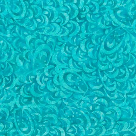 WL Pale Blue Stacked Feathers Batik