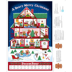 QT MERRY BEARY ADVENT CALENDAR CHRISTMAS PANEL