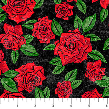 NC Red Roses Black Multi