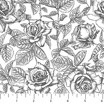 NC Toile Roses White Gray- Till Death Do Us Part