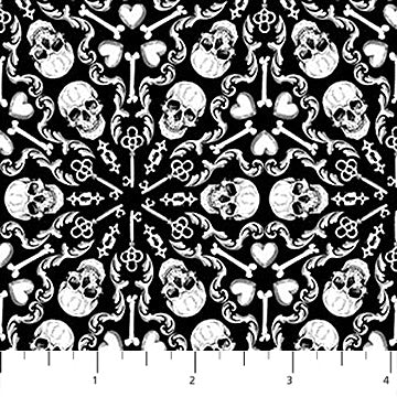 NC Kaleido-Skulls Black White-Till Death Do Us Part