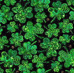 QT Irish Wishes FANCY SHAMROCKS J
