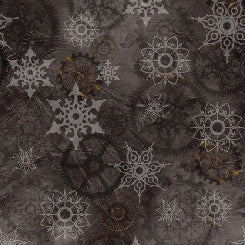 QT It's A Steampunk Christmas GEARS Dark Grey