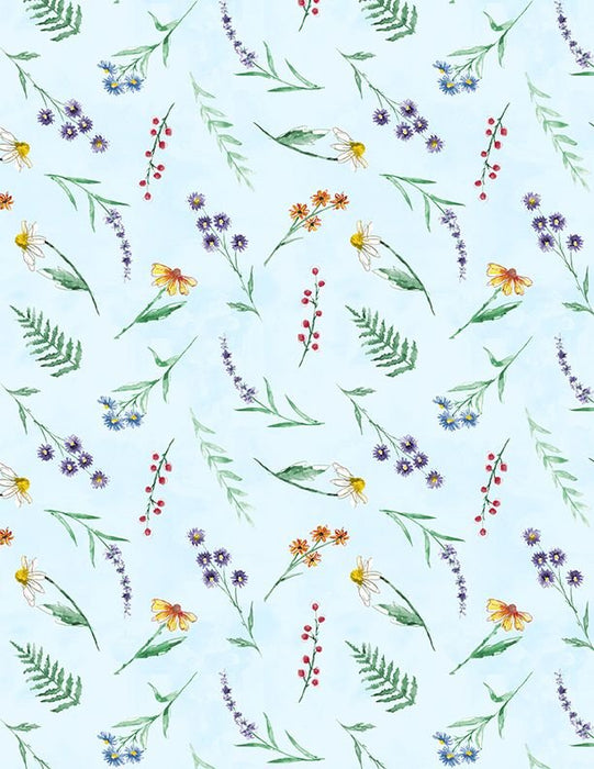 WL Fanciful Flight Floral Toss Blue