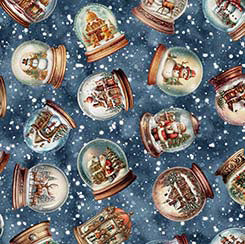 QT Wonderful Christmastime -Snow Globe Toss Dark Blue