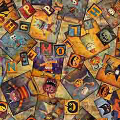 QT Creepin' It Real - Halloween Patchwork-Gold