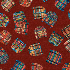 QT Christmas Party Animals - Sweater Toss Brick Red