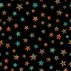 QT Santa's Workshop Stars Black