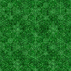 QT Santa's Workshop Snowflakes Green