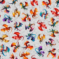 QT Dragon's Song - Tossed Dragons Gray