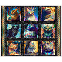 QT Large Cat Picture Patches FELINE FANTASIA