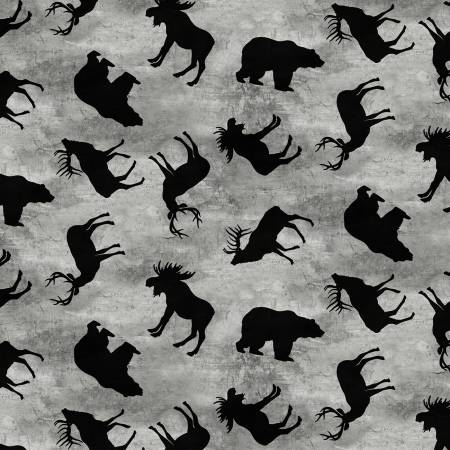 WL Cabin Welcome Flannel 36103 999 Grey Animal Toss