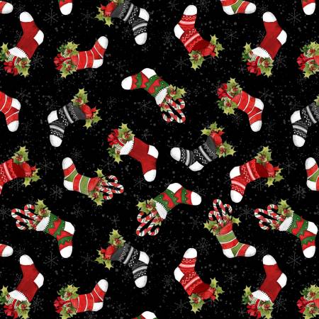 WL Baby It's Gnomes Out Black Stocking Toss