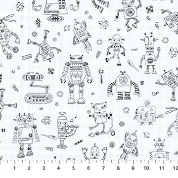 NC Rollicking Robots White