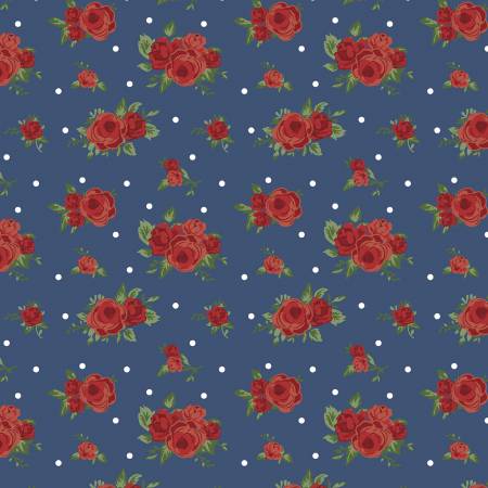 WL Navy Bouquets All Over -Summertime Daydream WP080625