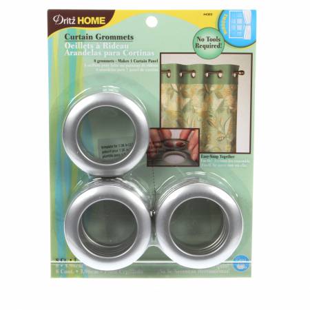 Curtain Grommet Large Silver 1-9/16in 8ct