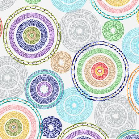 WD White Pastel Circles 108in Wide Back