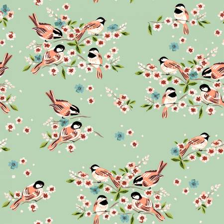 WD Orchard & Grove Mint Birdies Organic Cotton