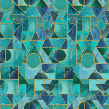 WD Ebb & Flow Aqua Sea Glass w/Metallic Digitally Printed