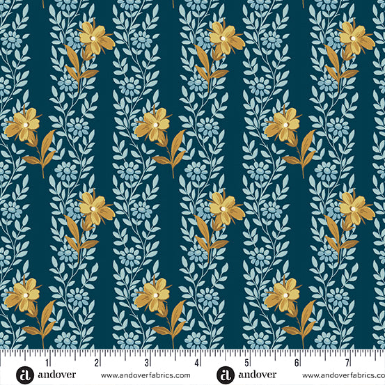 AN Blue Poppy Midnight-Beach House by Laundry Basket Quilts