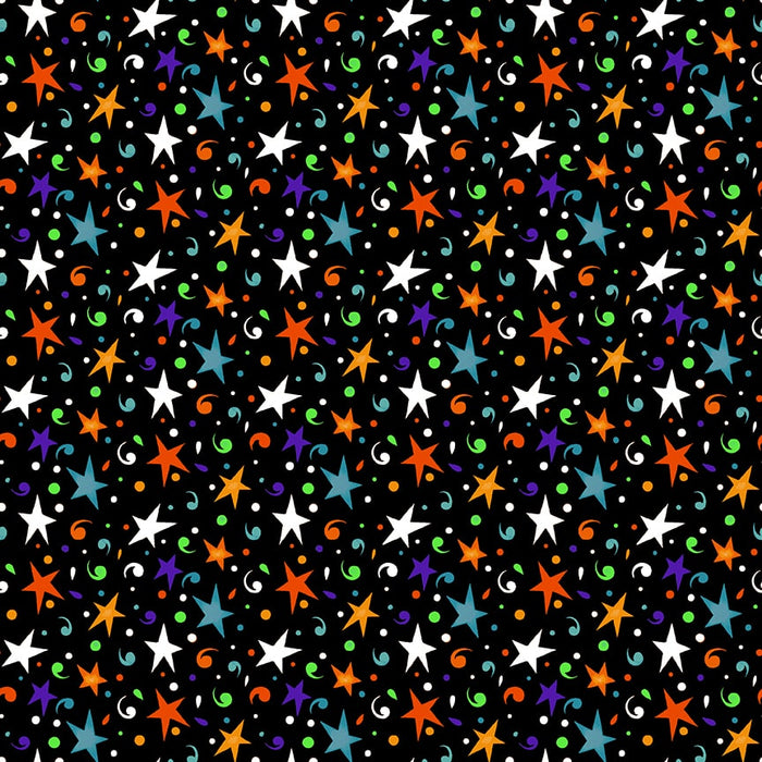 HG Witch's Night Out Black Multi Stars 751G-93 Glows in the Dark