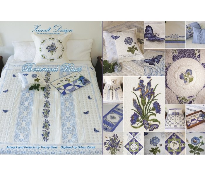 Botanical Blues Embroidery Designs