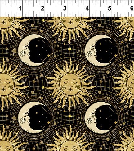ITB Sun Moon Stars Blk Suns & Moons
