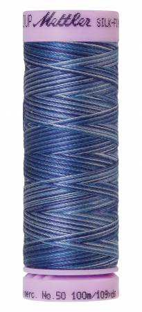 Silk-Finish 50wt Variegated Cotton Thread 109yd/100M Evening Blue