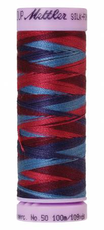 Silk-Finish 50wt Variegated Cotton Thread 109yd/100M Berry Rich