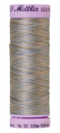Silk-Finish 50wt Variegated Cotton Thread 109yd/100M Silvery Blues
