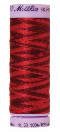 Silk-Finish 50wt Variegated Cotton Thread 109yd/100M Midnight Garnet