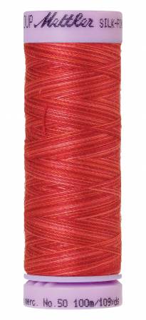 Silk-Finish 50wt Variegated Cotton Thread 109yd/100M Strawberry