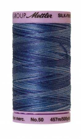 Silk-Finish 50wt Variegated Cotton Thread 500yd/457M Evening Blue
