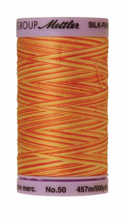 Silk-Finish 50wt Variegated Cotton Thread 500yd/457M Orange Ana