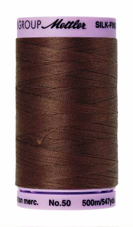 Silk-Finish 50wt Solid Cotton Thread 547yd/500M Friar Brown
