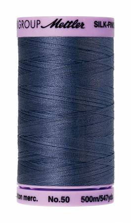Silk-Finish 50wt Solid Cotton Thread 547yd/500M Blue Shadow