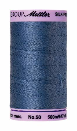 Silk-Finish 50wt Solid Cotton Thread 547yd/500M Smoky Blue