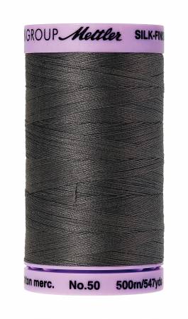 Silk-Finish 50wt Solid Cotton Thread 547yd/500M Dark Charcoal