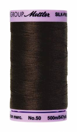 Silk-Finish 50wt Solid Cotton Thread 547yd/500M Very Dark Brown