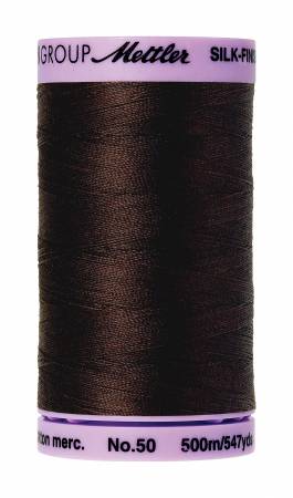 Silk-Finish 50wt Solid Cotton Thread 547yd/500M Black Peppercorn