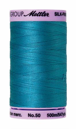 Silk-Finish 50wt Solid Cotton Thread 547yd/500M Caribbean Blue
