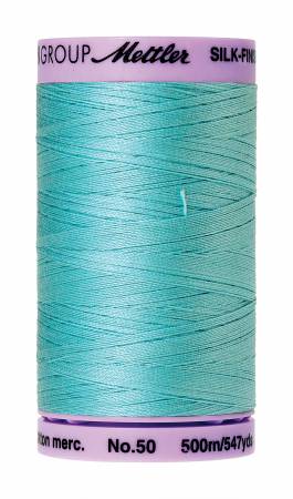 Silk-Finish 50wt Solid Cotton Thread 547yd/500M Blue Curacao