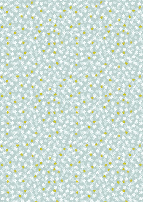 LI Sakura blossoms, Light Blue, Gold Metallic A920B